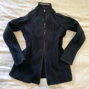 Tommy Hilfiger Two zipper mock neck dark navy sweater